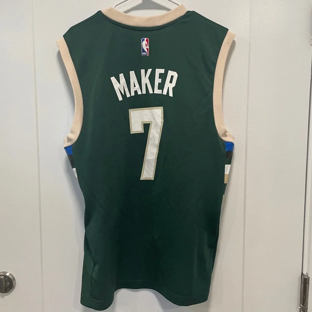Adidas Milwaukee Bucks Thon Maker 7 NBA Jersey Mens Medium Green 7818A 15